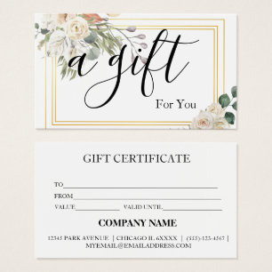 Simple & Modern Business Gift Certificate