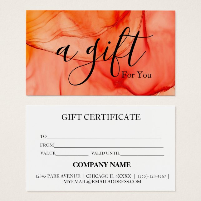 Simple & Modern Business Gift Certificate (Front & Back)