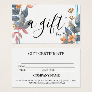 Simple & Modern Business Gift Certificate