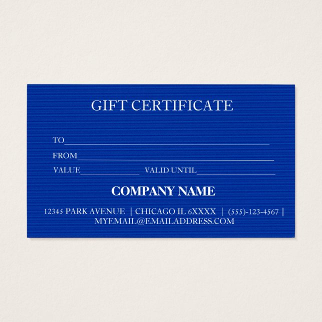 Simple & Modern Business Gift Certificate (Back)