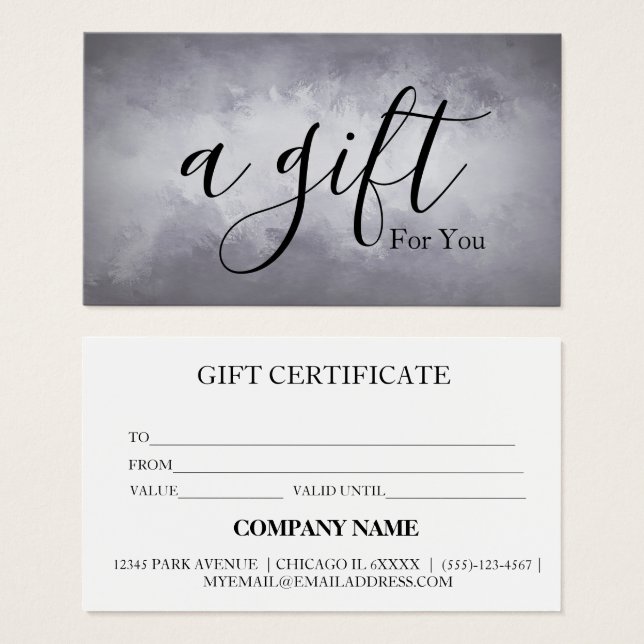 Simple & Modern Business Gift Certificate (Front & Back)