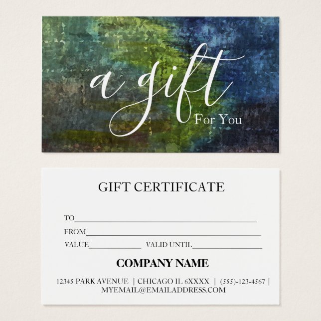 Simple & Modern Business Gift Certificate (Front & Back)
