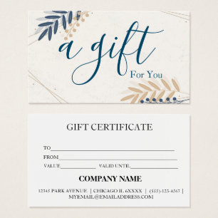 Simple & Modern Business Gift Certificate