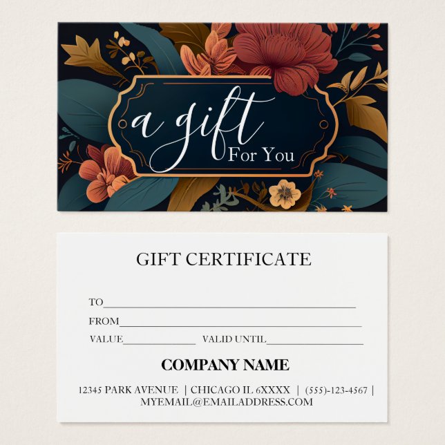 Simple & Modern Business Gift Certificate (Front & Back)