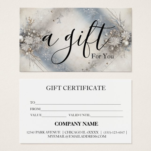 Simple & Modern Business Gift Certificate (Front & Back)