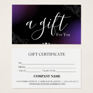 Simple & Modern Business Gift Certificate