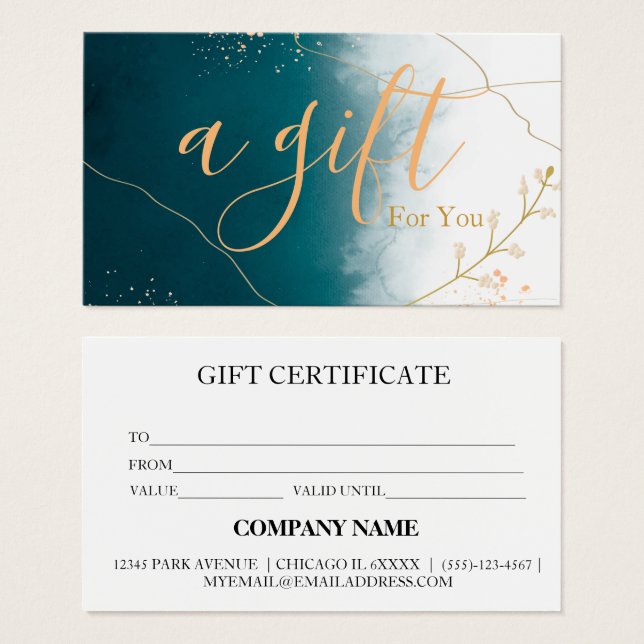 Simple & Modern Business Gift Certificate (Front & Back)