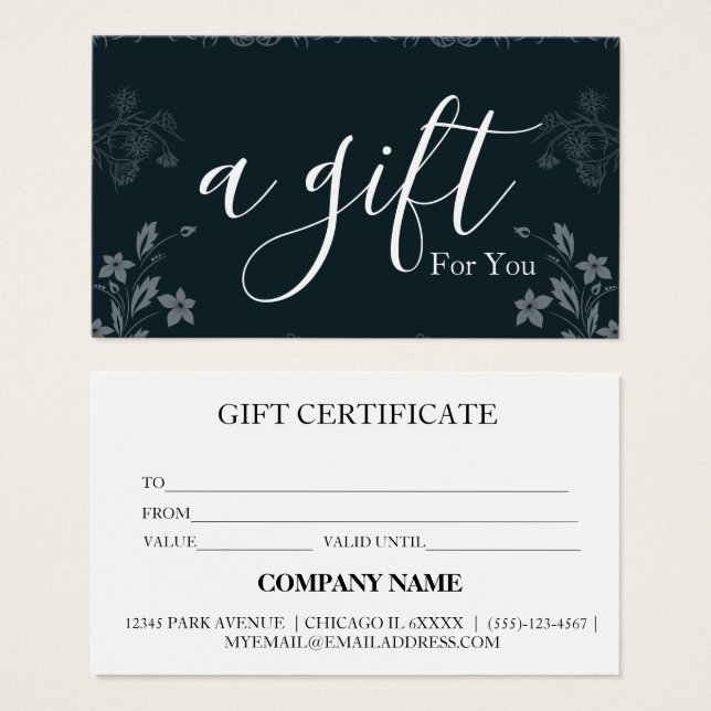 Simple & Modern Business Gift Certificate (Front & Back)