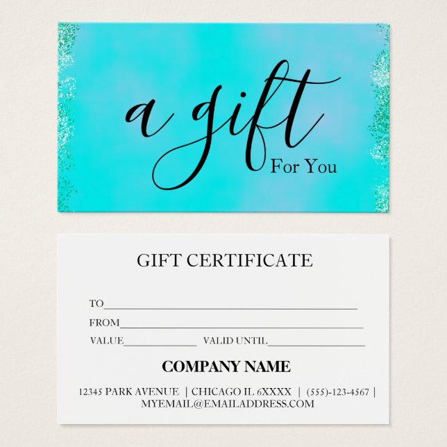 Simple & Modern Business Gift Certificate (Front & Back)