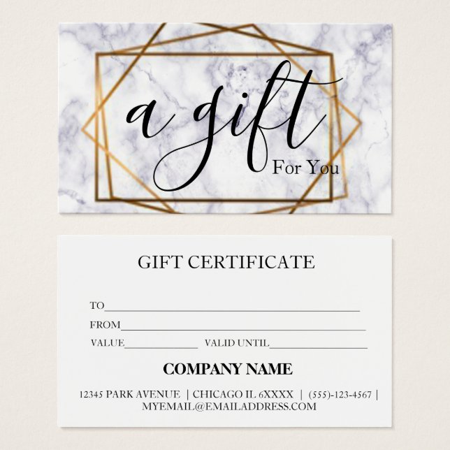 Simple & Modern Business Gift Certificate (Front & Back)