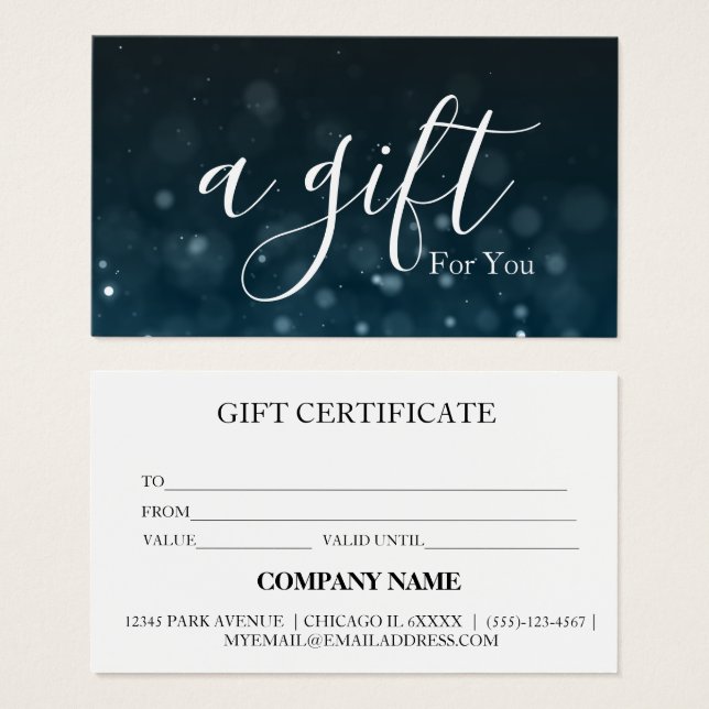Simple & Modern Business Gift Certificate (Front & Back)