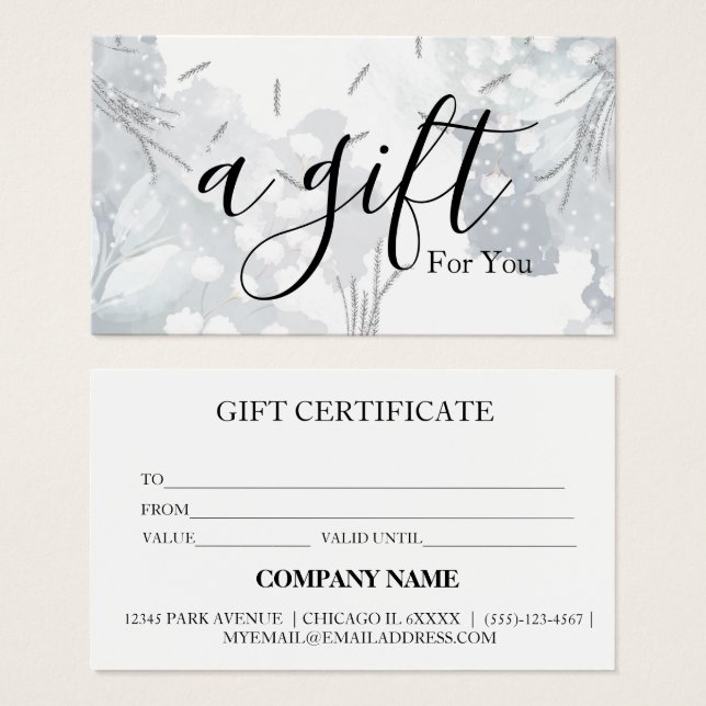 Simple & Modern Business Gift Certificate (Front & Back)