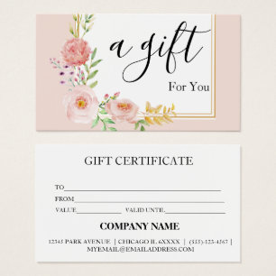 Simple & Modern Business Gift Certificate