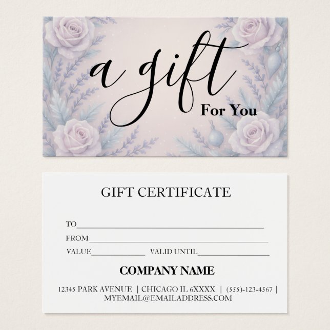 Simple & Modern Business Gift Certificate (Front & Back)