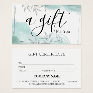Simple & Modern Business Gift Certificate