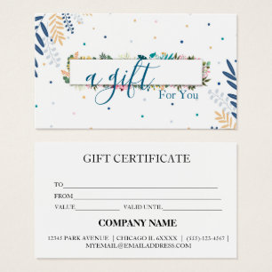 Simple & Modern Business Gift Certificate