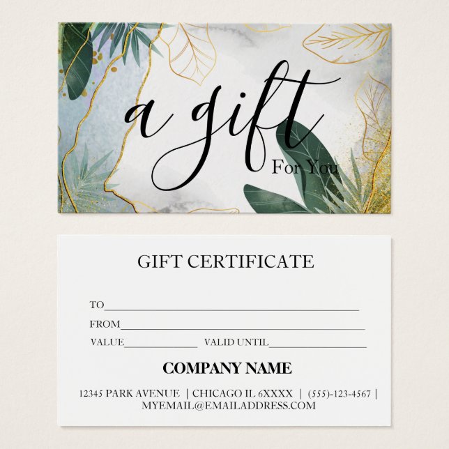Simple & Modern Business Gift Certificate (Front & Back)