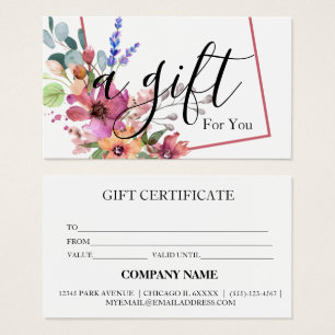Simple & Modern Business Gift Certificate