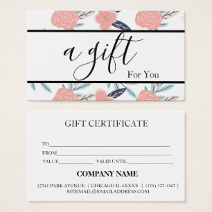 Simple & Modern Business Gift Certificate