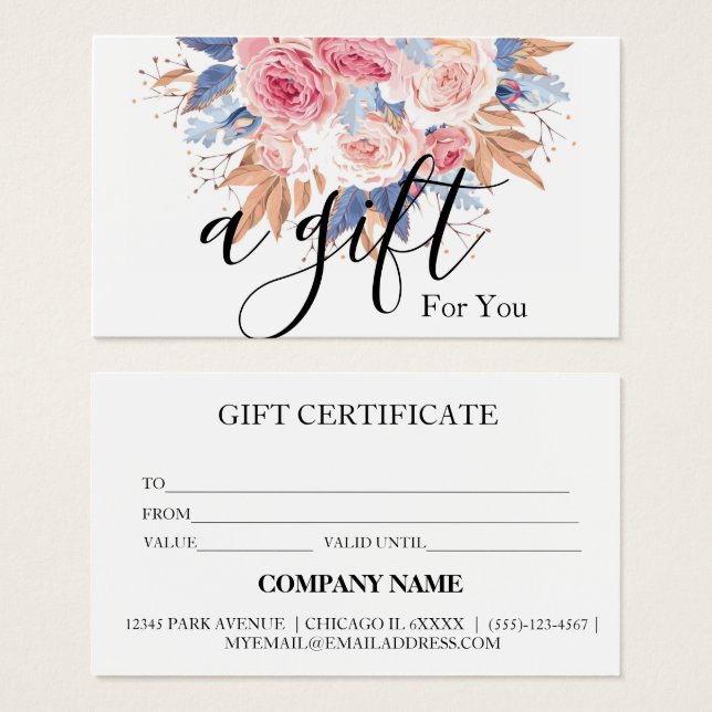 Simple & Modern Business Gift Certificate (Front & Back)