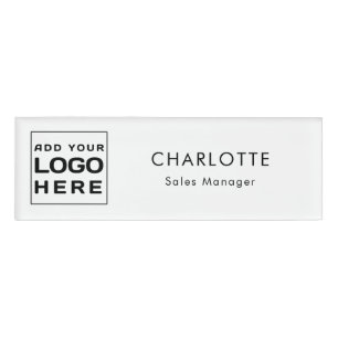 Simple Modern Business Logo Employees Custom Name Tag