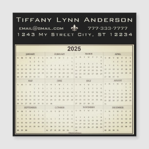 Simple Modern Calendar Black and Ivory Beige