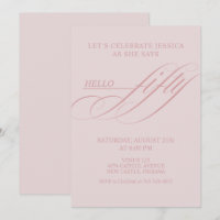 Simple Modern Caligraphy Fifty 50th Birthday Party