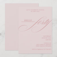 Simple Modern Caligraphy Forty 40th Birthday Party