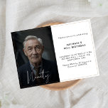 Simple Modern Calligraphy 90th Birthday Photo Invitation<br><div class="desc">Celebrate a milestone in style with our "Simple Modern Calligraphy 90th Birthday Photo Invitation." This invitation is designed to commemorate this special occasion with elegance and sophistication. On the front, you'll find a cherished photo accompanied by the beautifully scripted number "ninety, " adding a personal touch to your celebration. With...</div>