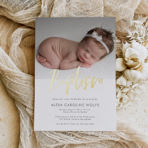 Simple Modern Calligraphy Baptism Photo