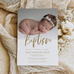 Simple Modern Calligraphy Baptism Photo  Invitation<br><div class="desc">Simple Modern Calligraphy Baptism Photo Invitation features one photo,  along with modern calligraphy and type.</div>