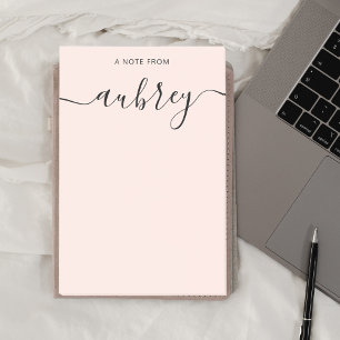 Simple Modern Calligraphy Blush Pink Post-it Notes