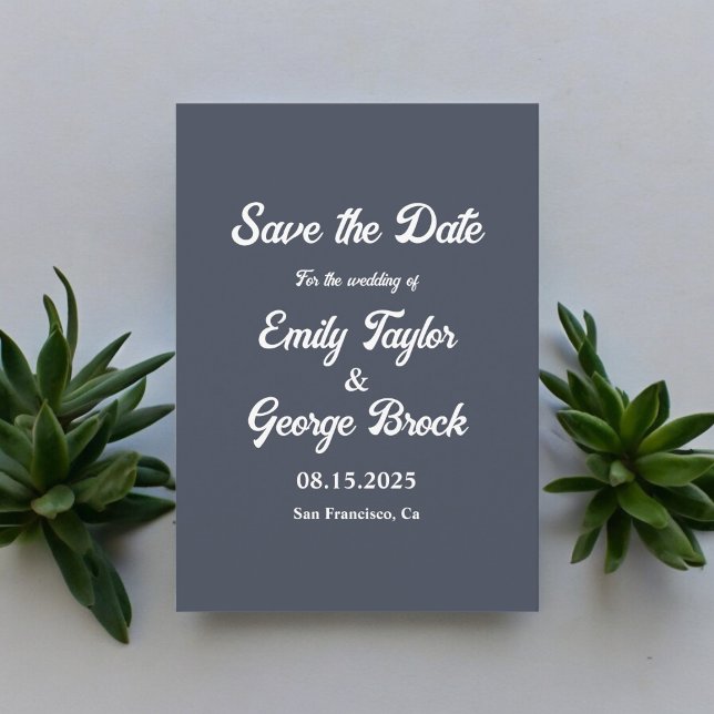 Simple Modern Calligraphy Classy Elegant Wedding Save The Date (Creator Uploaded)