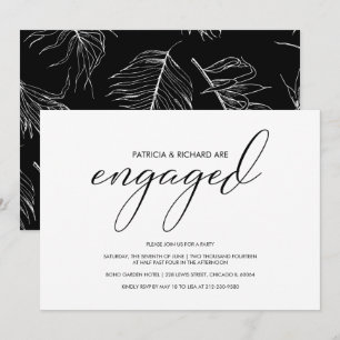 Simple Modern Calligraphy Engagement Party Invitation