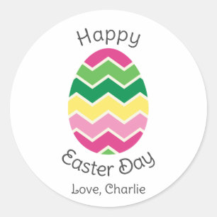 simple Modern Calligraphy Happy Easter to friends Classic Round Sticker