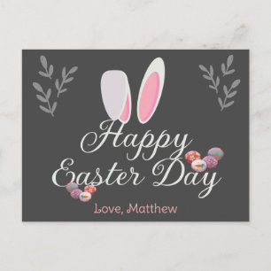 simple Modern Calligraphy Happy Easter to friends Holiday Postcard