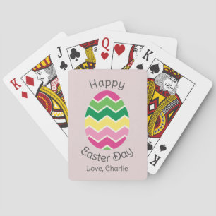 simple Modern Calligraphy Happy Easter to friends Playing Cards