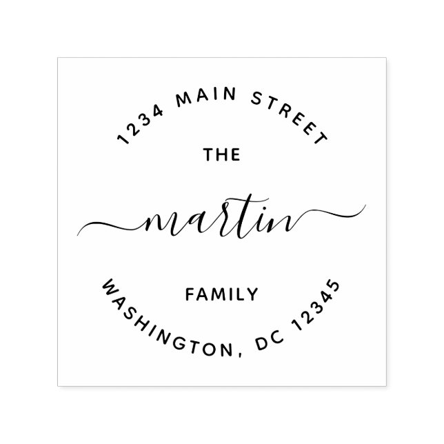 Simple Modern Calligraphy Return Address Self-inking Stamp (Design)