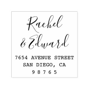 Simple Modern Calligraphy Return Address Self-inking Stamp