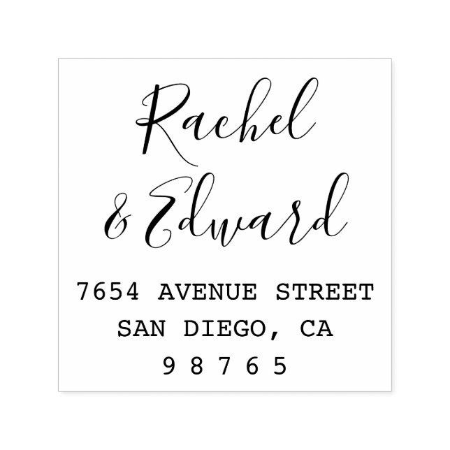 Simple Modern Calligraphy Return Address Self-inking Stamp (Design)