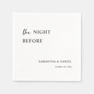 Simple Modern Calligraphy Script Rehearsal Dinner Napkin