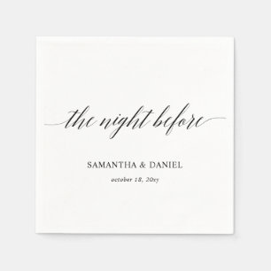 Simple Modern Calligraphy Script Rehearsal Dinner  Napkin