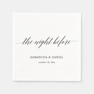 Simple Modern Calligraphy Script Rehearsal Dinner Napkin