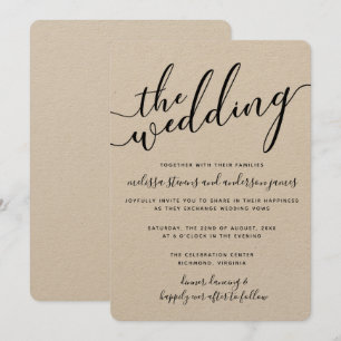 Simple Modern Calligraphy Wedding Invitation
