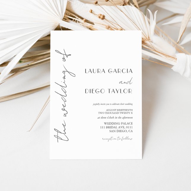 Simple Modern Calligraphy Wedding Invitation (Creator Uploaded)