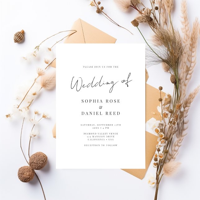 Simple Modern Calligraphy Wedding Invitation (Creator Uploaded)