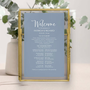 Simple Modern Calligraphy Wedding Program Sign