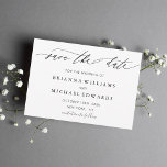 Simple Modern Calligraphy Wedding Save the Date<br><div class="desc">Simple Modern Calligraphy Black and White Wedding Save the Date Card.  For more advanced customisation of this design,  Please click the "Customise" button above! Matching items are also available.</div>