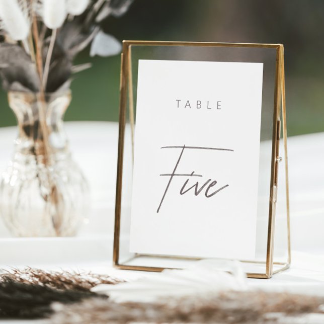Simple Modern Calligraphy Wedding Table Number (Elegant Budget Calligraphy Wedding Table Number)