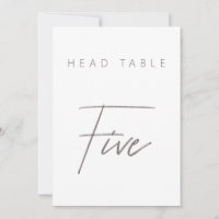 Simple Modern Calligraphy Wedding Table Number